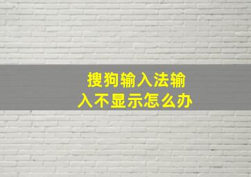 搜狗输入法输入不显示怎么办