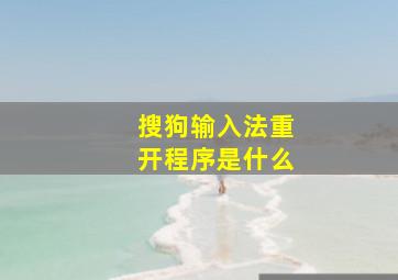 搜狗输入法重开程序是什么