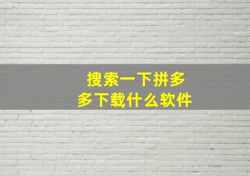 搜索一下拼多多下载什么软件