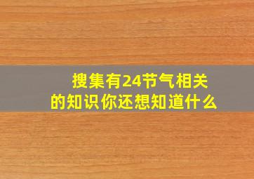 搜集有24节气相关的知识你还想知道什么