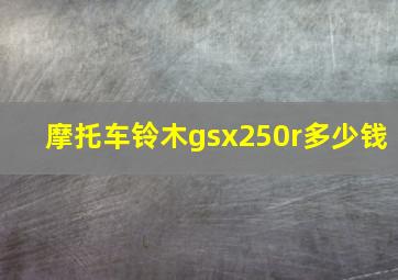 摩托车铃木gsx250r多少钱