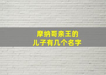 摩纳哥亲王的儿子有几个名字