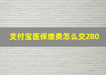 支付宝医保缴费怎么交280