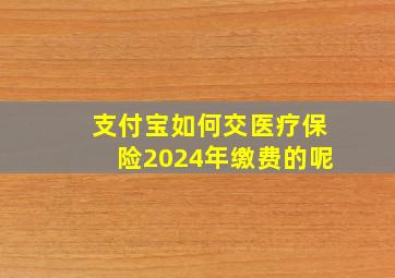 支付宝如何交医疗保险2024年缴费的呢