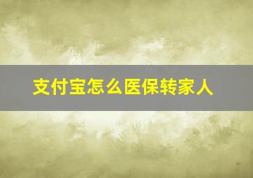 支付宝怎么医保转家人