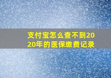 支付宝怎么查不到2020年的医保缴费记录