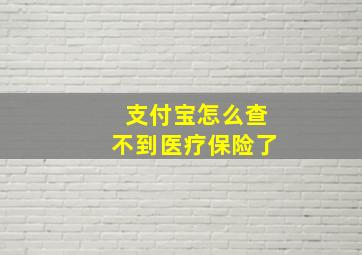 支付宝怎么查不到医疗保险了