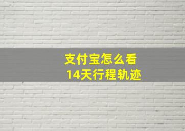 支付宝怎么看14天行程轨迹