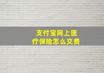 支付宝网上医疗保险怎么交费