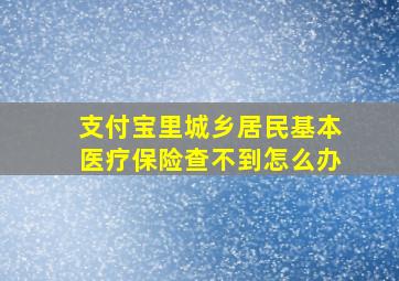 支付宝里城乡居民基本医疗保险查不到怎么办