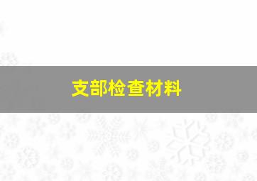 支部检查材料