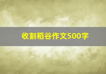 收割稻谷作文500字