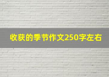 收获的季节作文250字左右