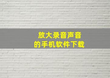 放大录音声音的手机软件下载