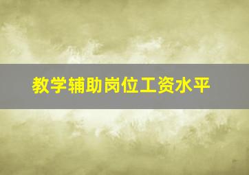 教学辅助岗位工资水平