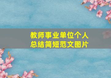 教师事业单位个人总结简短范文图片