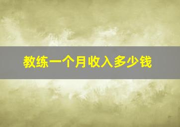 教练一个月收入多少钱