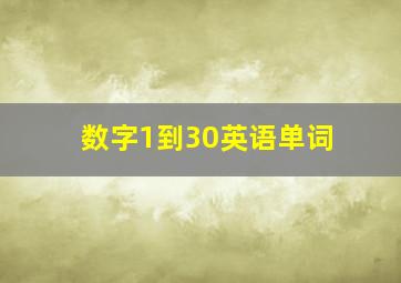 数字1到30英语单词