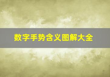 数字手势含义图解大全