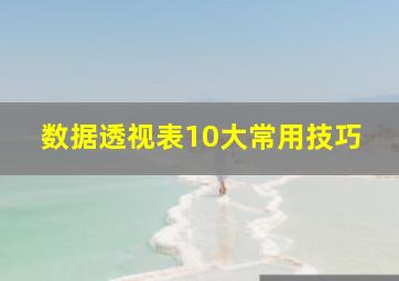 数据透视表10大常用技巧