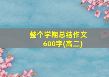 整个学期总结作文600字(高二)