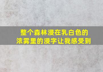 整个森林浸在乳白色的浓雾里的浸字让我感受到