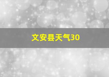 文安县天气30