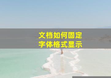 文档如何固定字体格式显示