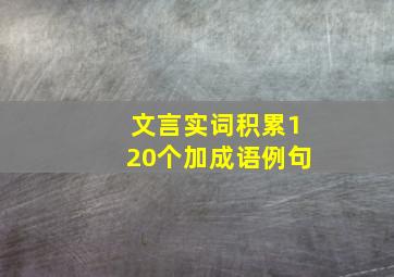 文言实词积累120个加成语例句