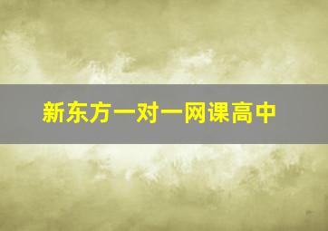 新东方一对一网课高中