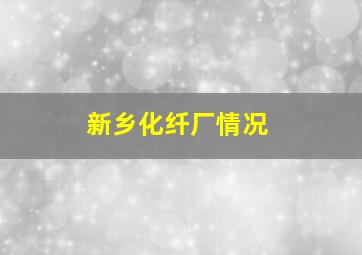 新乡化纤厂情况