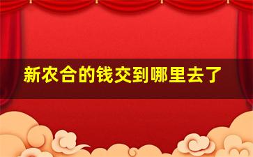 新农合的钱交到哪里去了