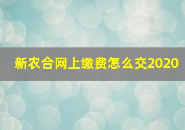 新农合网上缴费怎么交2020