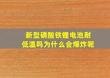 新型磷酸铁锂电池耐低温吗为什么会爆炸呢