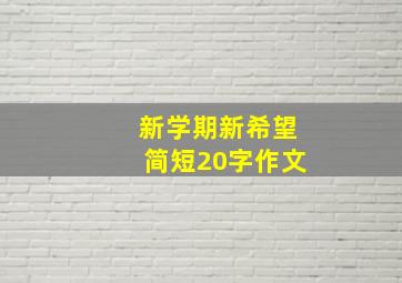 新学期新希望简短20字作文