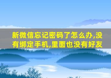 新微信忘记密码了怎么办,没有绑定手机,里面也没有好友