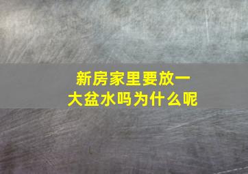 新房家里要放一大盆水吗为什么呢