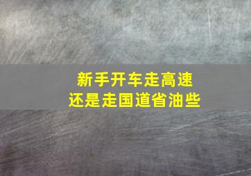 新手开车走高速还是走国道省油些