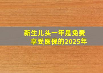 新生儿头一年是免费享受医保的2025年