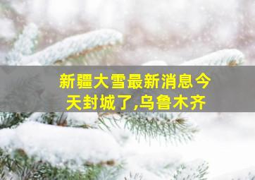 新疆大雪最新消息今天封城了,乌鲁木齐