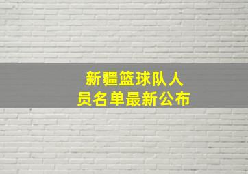 新疆篮球队人员名单最新公布