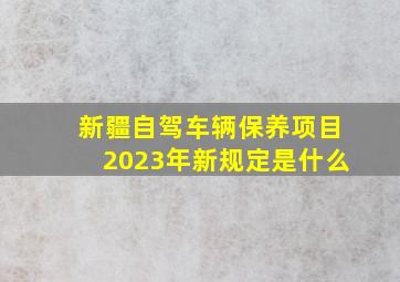 新疆自驾车辆保养项目2023年新规定是什么