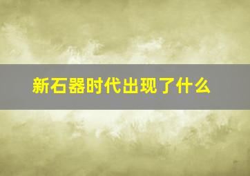 新石器时代出现了什么