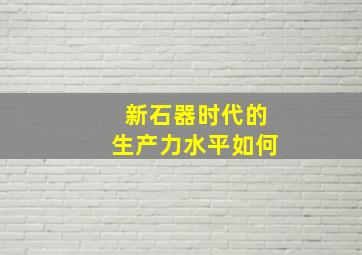 新石器时代的生产力水平如何