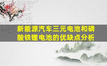 新能源汽车三元电池和磷酸铁锂电池的优缺点分析