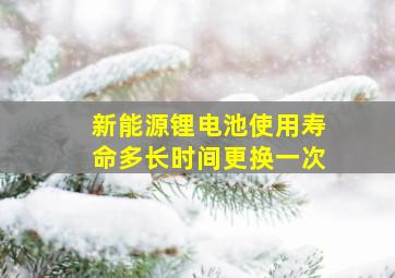 新能源锂电池使用寿命多长时间更换一次