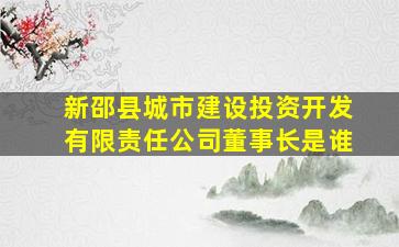 新邵县城市建设投资开发有限责任公司董事长是谁