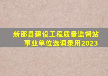 新邵县建设工程质量监督站事业单位选调录用2023