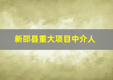 新邵县重大项目中介人