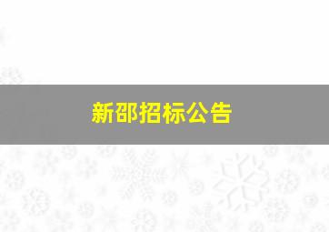 新邵招标公告